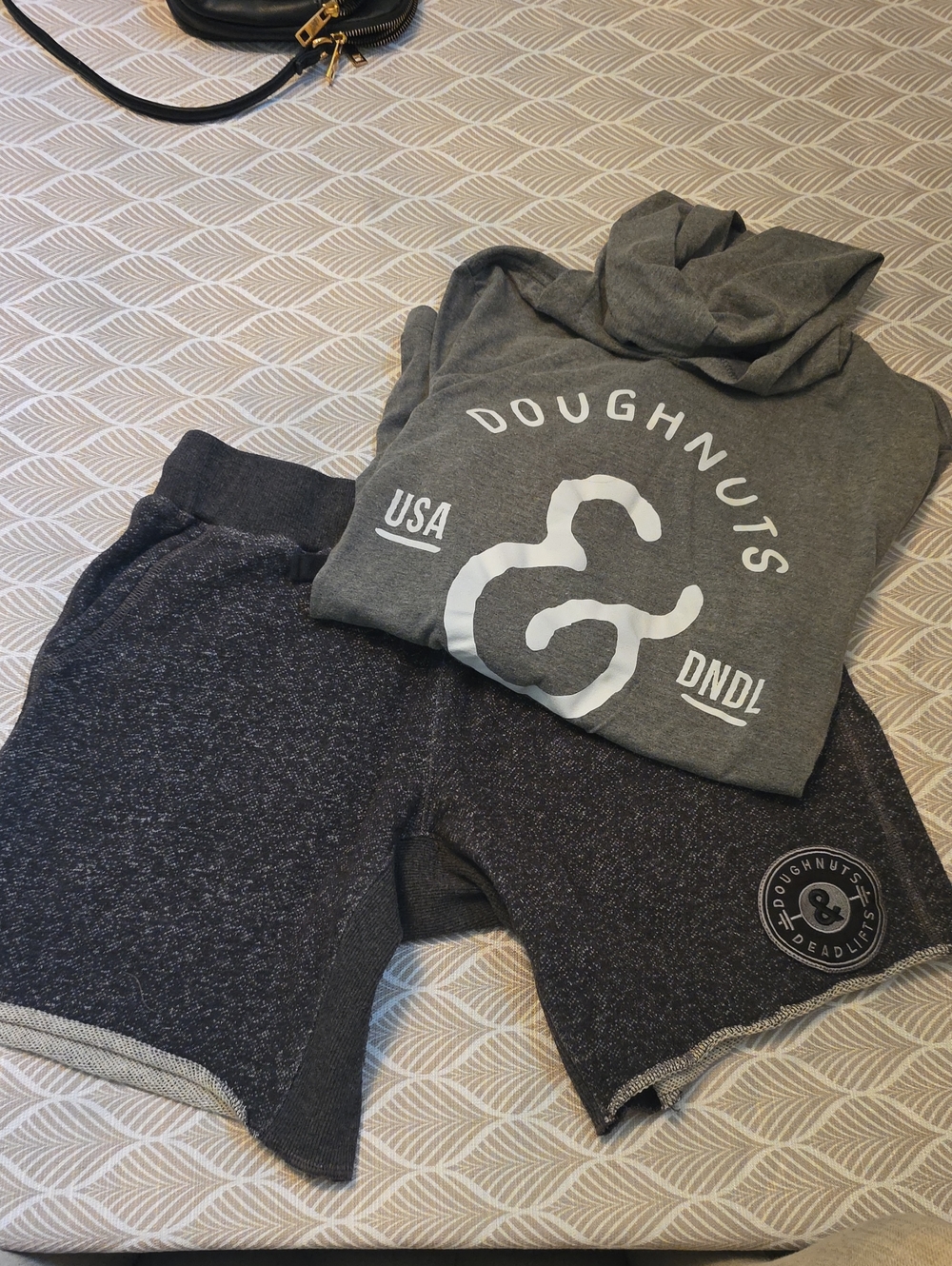 Doughnuts & Deadlifts Gray Logo Hoodie and Shorts Set